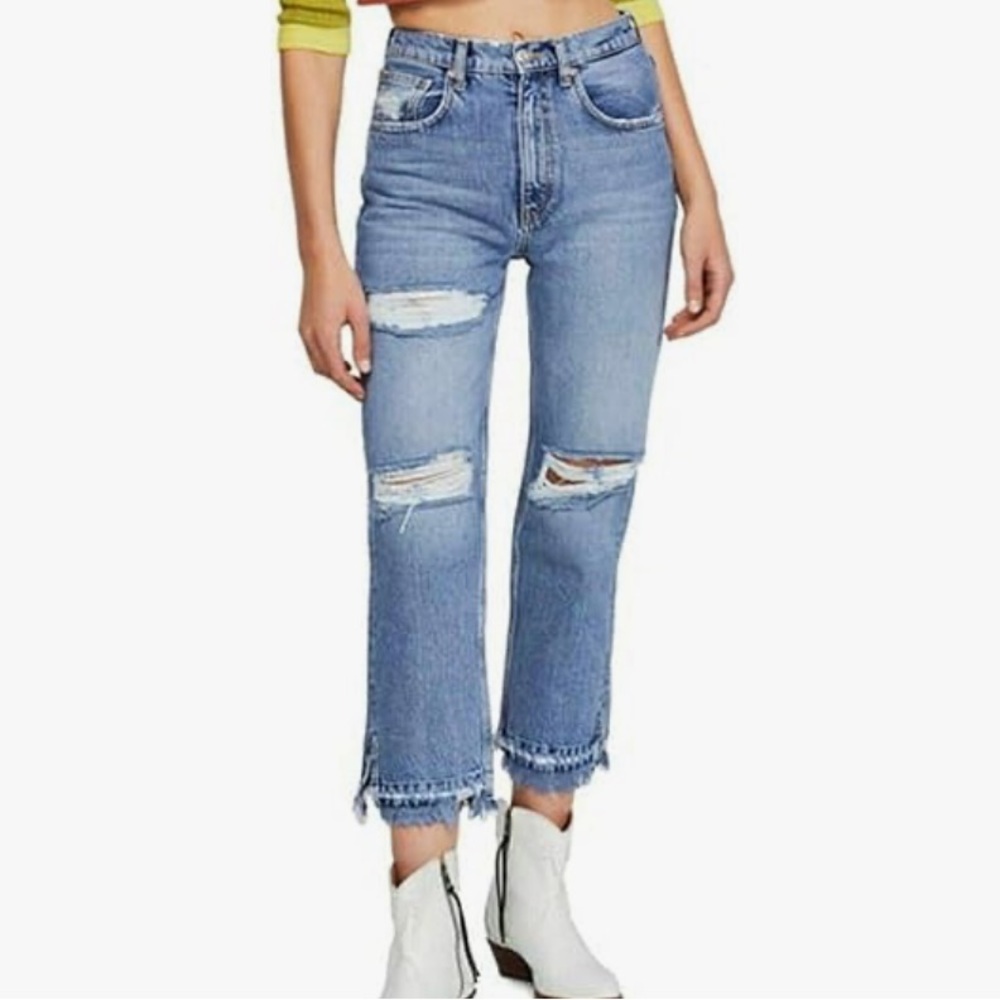 Free People We The Free Women's Lita Crop Straight Leg Jeans